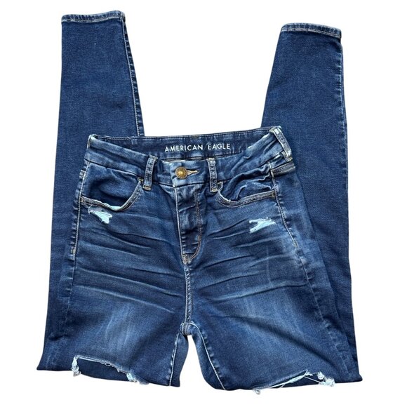 AE Ne(x)t Level Stretch Curvy High Waisted Distressed Jegging Size 4 - Picture 4 of 8